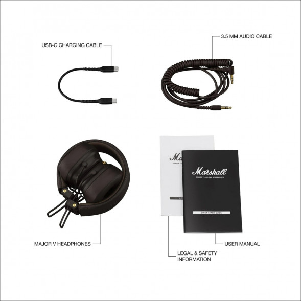 Беспроводные наушники Marshall Major V, коричневый в Пензе