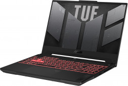 Ноутбук ASUS TUF Gaming 15 FA507NV-LP160 AMD Ryzen 5 7535HS, RAM 16 ГБ, SSD 512 ГБ, NVIDIA GeForce RTX 4060 для ноутбуков (8 Гб), Без системы, (90NR0E85-M00DT0), серый
