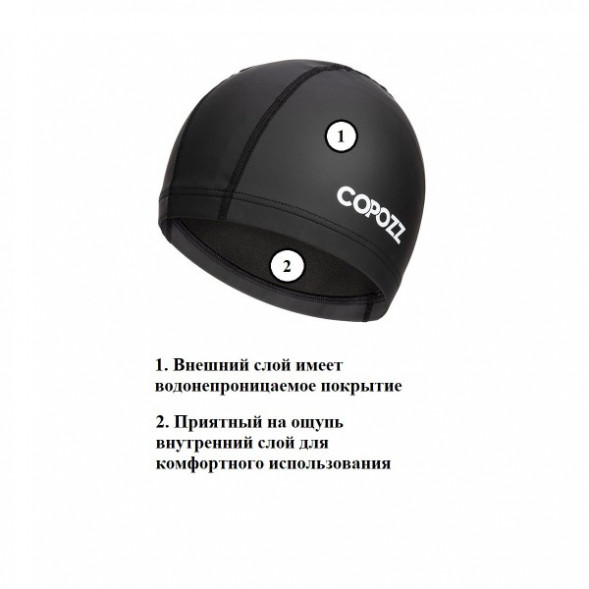 Шапочка для бассейна Copozz (черный) в Пензе